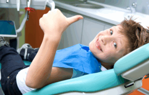 a child during a dental appointment