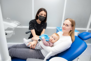 an infant during their dental appointment